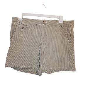 Banana Republic striped seersucker trouser shorts Size 14 Preppy Old Money